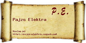 Pajzs Elektra névjegykártya